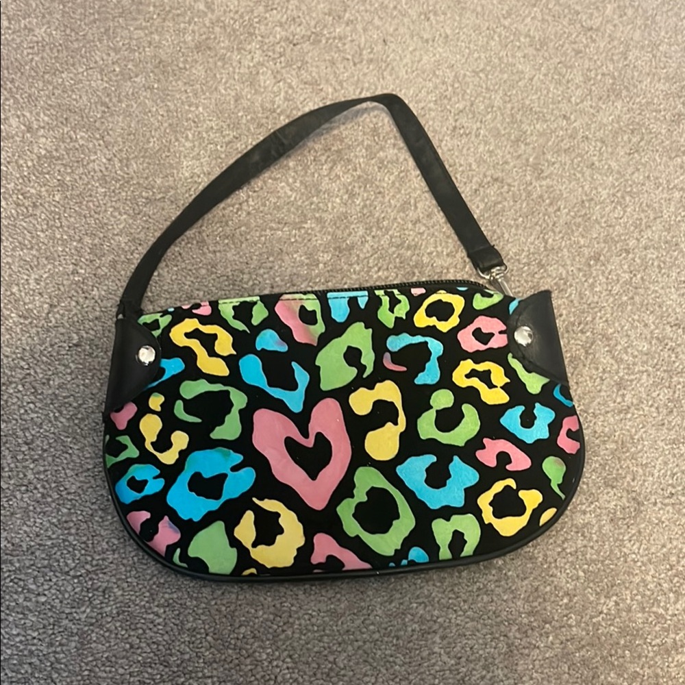 Colorful velvet front Leopard Print kids girl purse - Picture 2 of 4